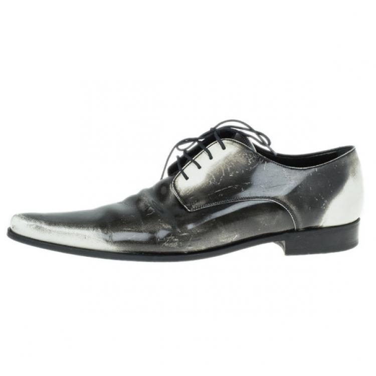 Pre Owned Dolce and Gabbana Two Tone Leather Oxfords Size 41.5