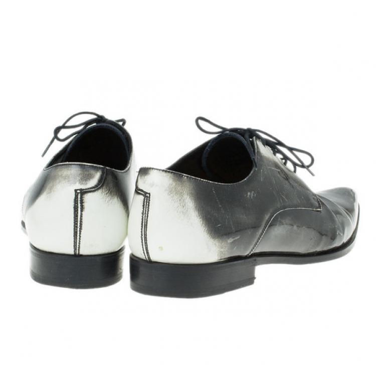 Pre Owned Dolce and Gabbana Two Tone Leather Oxfords Size 41.5