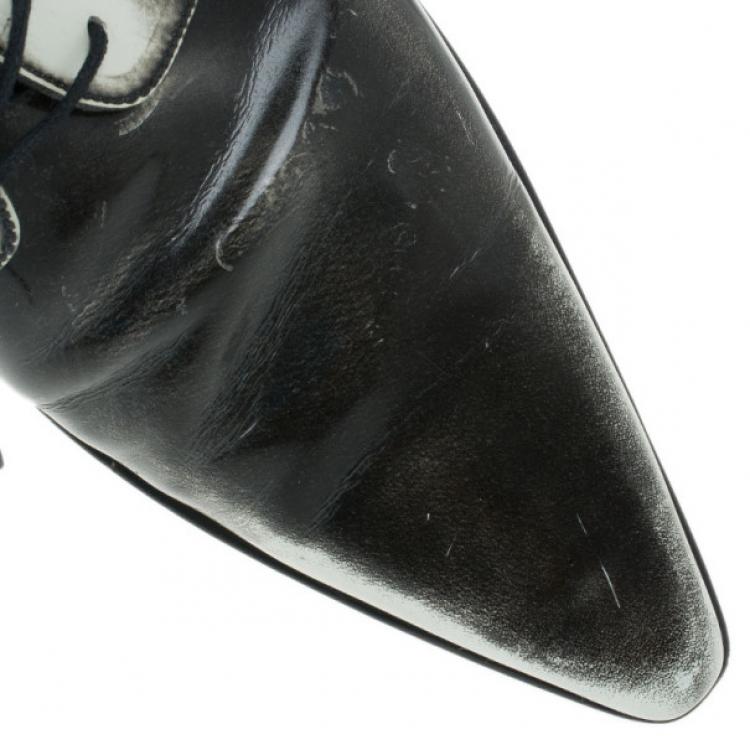 Pre Owned Dolce and Gabbana Two Tone Leather Oxfords Size 41.5