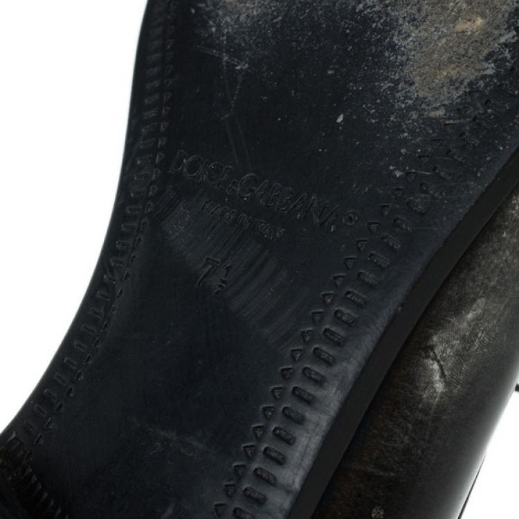 Pre Owned Dolce and Gabbana Two Tone Leather Oxfords Size 41.5