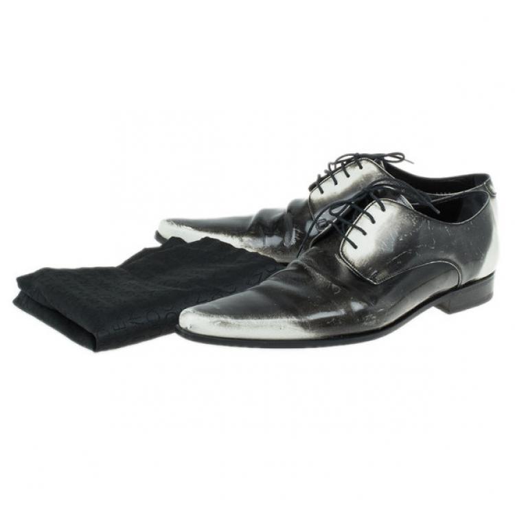 Pre Owned Dolce and Gabbana Two Tone Leather Oxfords Size 41.5