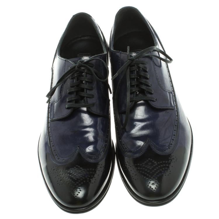 Pre Owned Dolce and Gabbana Two Tone Brogue Leather Derby Oxford Shoes Size 42.5