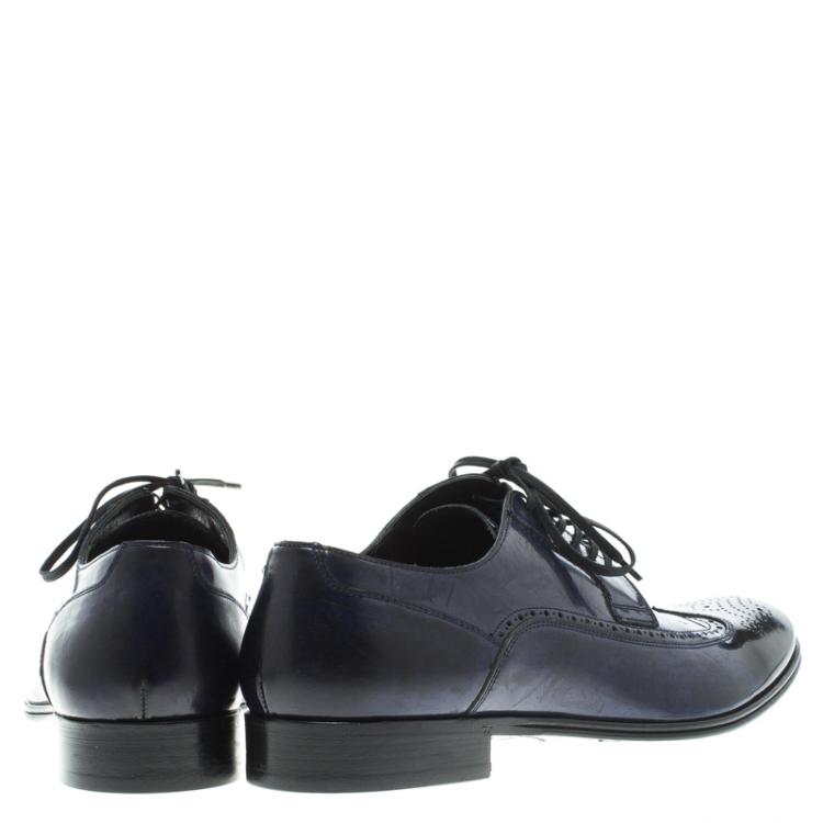 Pre Owned Dolce and Gabbana Two Tone Brogue Leather Derby Oxford Shoes Size 42.5