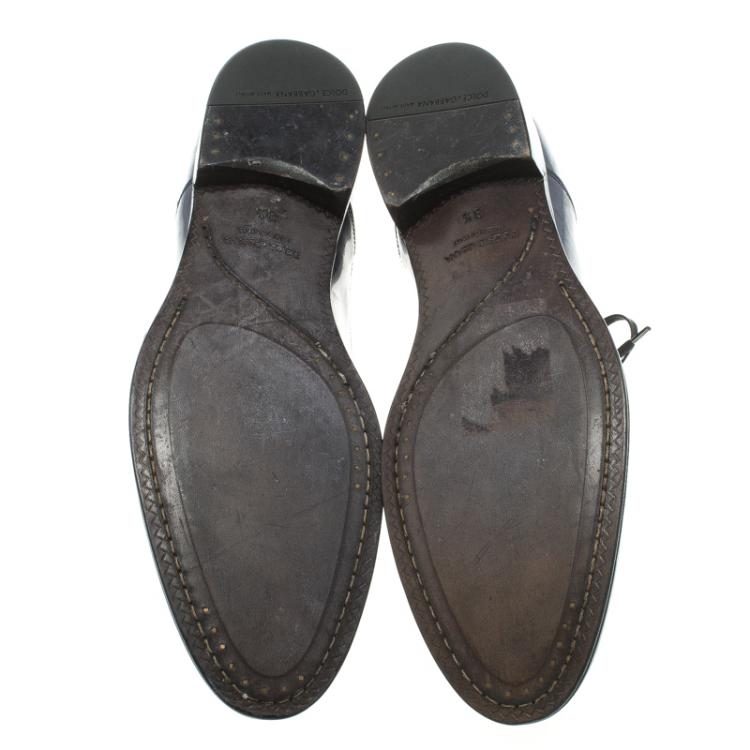 Pre Owned Dolce and Gabbana Two Tone Brogue Leather Derby Oxford Shoes Size 42.5