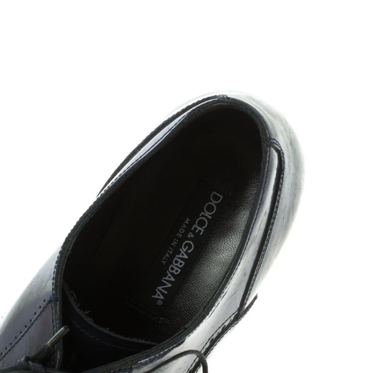 Pre Owned Dolce and Gabbana Two Tone Brogue Leather Derby Oxford Shoes Size 42.5