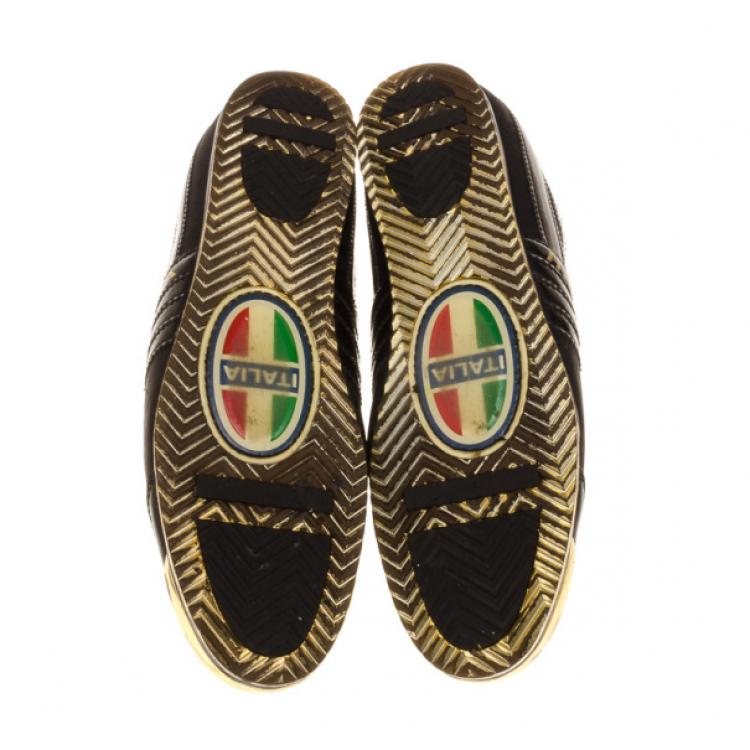 Pre Owned Dolce and Gabbana Black Patent Sneakers Size 42