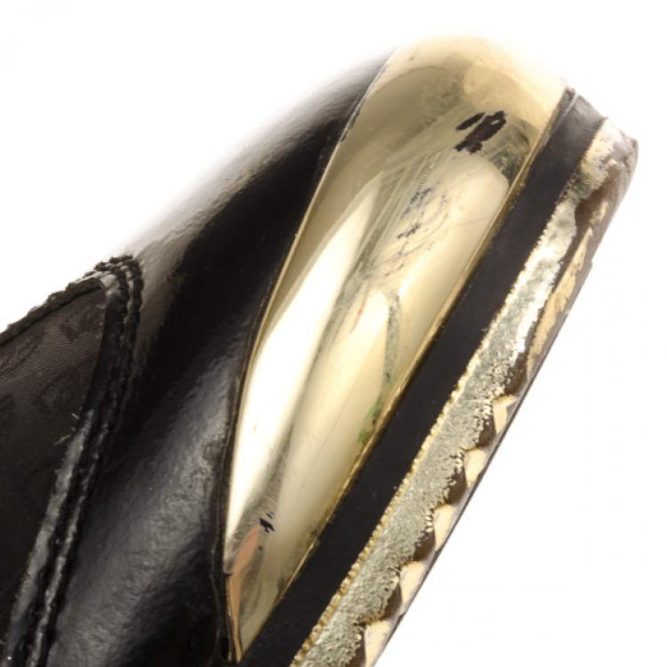 Pre Owned Dolce and Gabbana Black Patent Sneakers Size 42