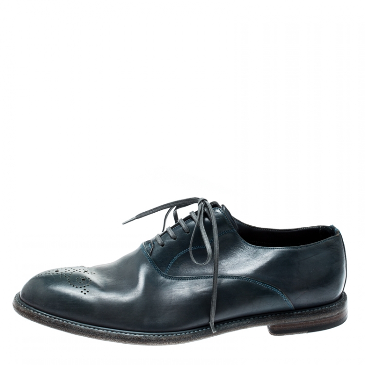Pre Owned Dolce and Gabbana Two Tone Brogue Leather Oxfords Size 43.5