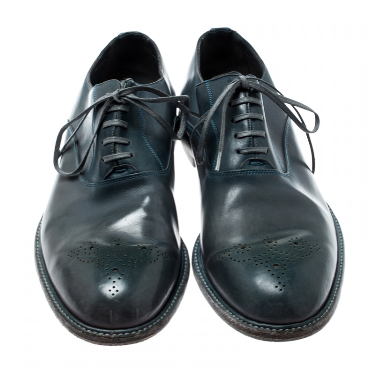 Pre Owned Dolce and Gabbana Two Tone Brogue Leather Oxfords Size 43.5