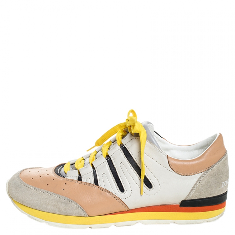 Pre Owned Dolce & Gabbana Multicolor Suede Leather Parkour Low Top Sneakers Size 42
