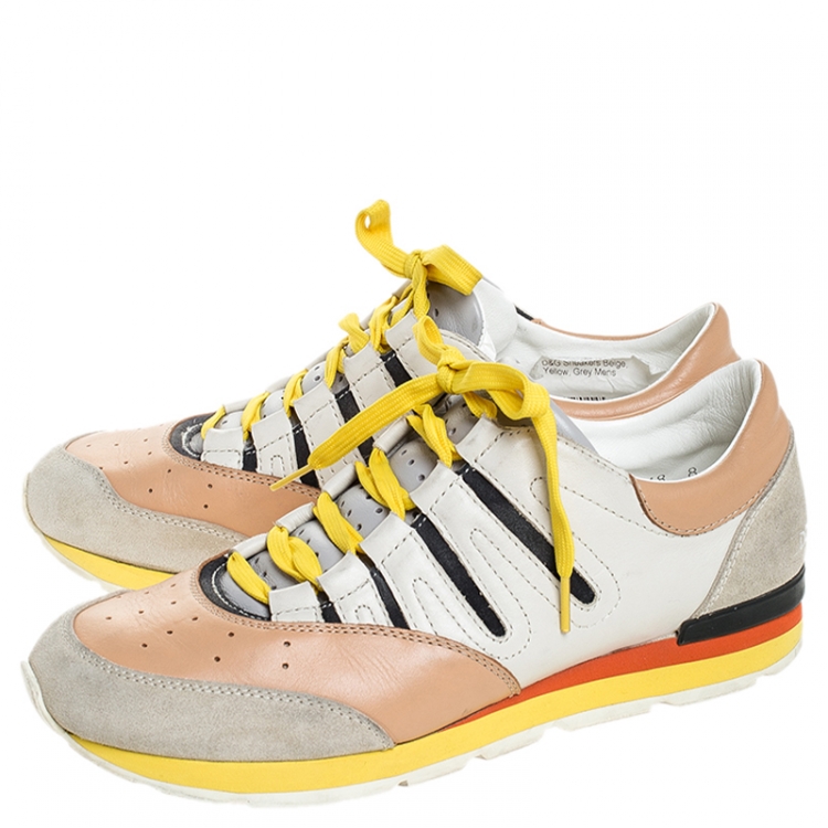 Pre Owned Dolce & Gabbana Multicolor Suede Leather Parkour Low Top Sneakers Size 42