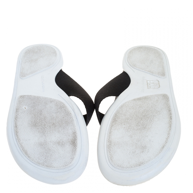 Pre Owned Dolce & Gabbana Nylon Fabric Thong Flats Size 44