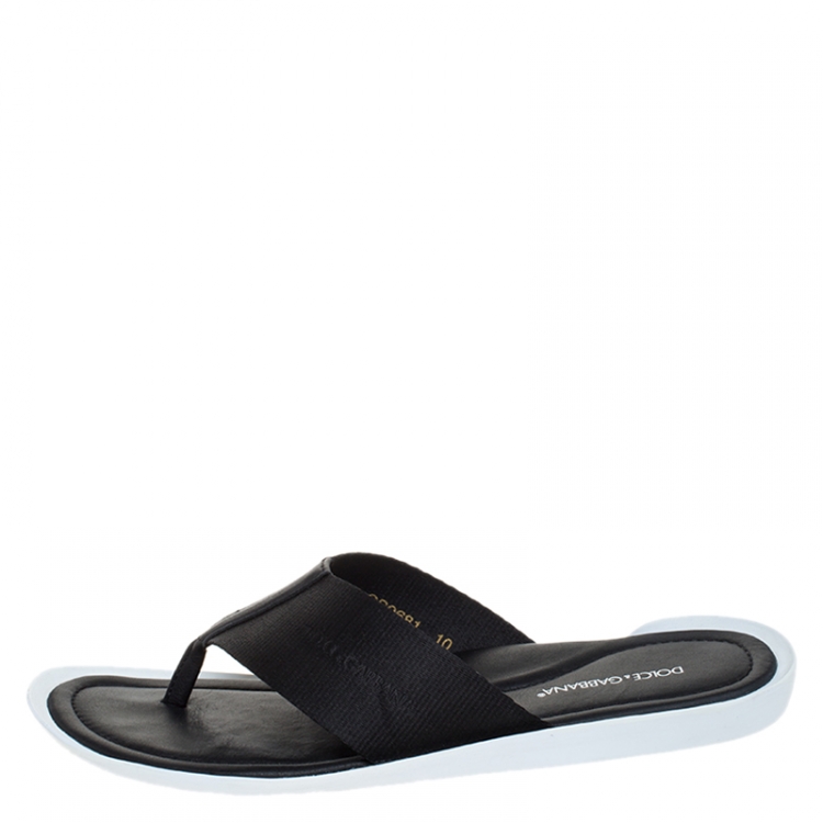 Pre Owned Dolce & Gabbana Nylon Fabric Thong Flats Size 44