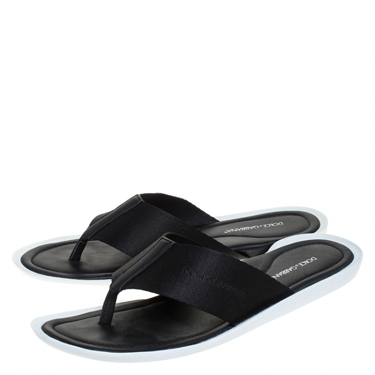 Pre Owned Dolce & Gabbana Nylon Fabric Thong Flats Size 44