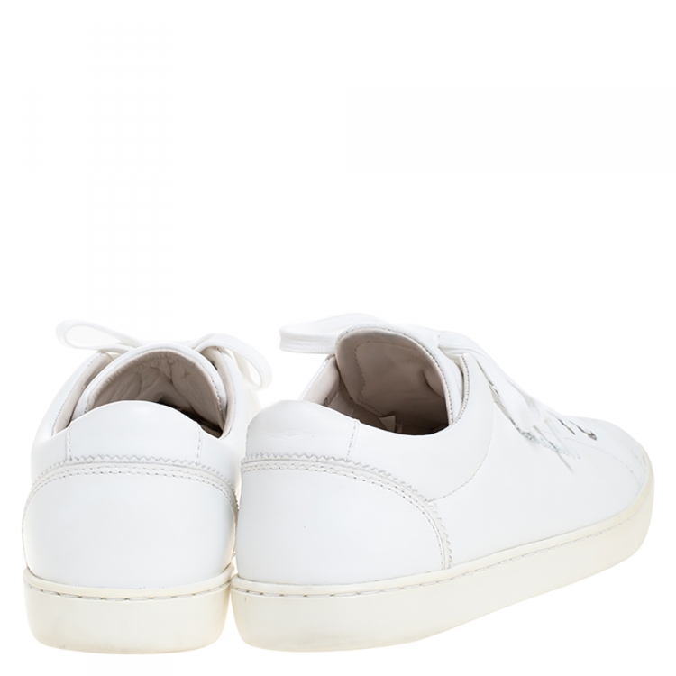 Pre Owned Dolce and Gabbana White Leather Low Top Sneakers Size 43