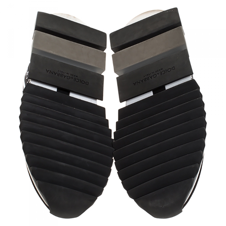 Pre Owned Dolce & Gabbana Black Stretch Fabric Sorrento Slip On Sneakers Size 40.5