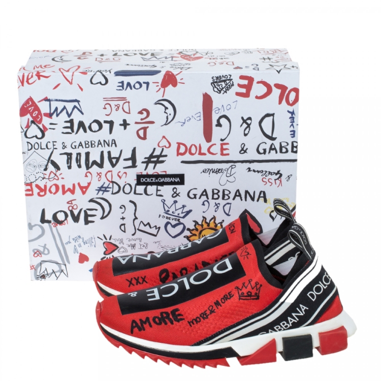 Dolce \u0026 Gabbana Red Fabric Graffiti 