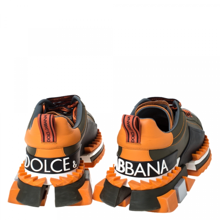 مملوكة مسبقًا Dolce & Gabbana Multicolor Leather And Rubber Super King Lace Up Sneakers Size 42