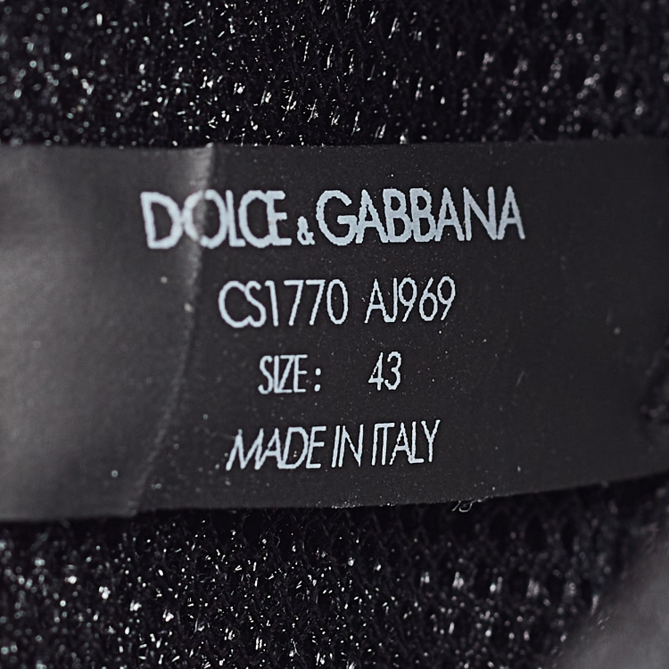 Pre Owned Dolce & Gabbana Black Leather and Rubber NS1 Sneakers Size 43