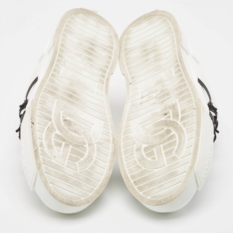 Pre Owned Dolce & Gabbana White Leather Portofino Sneakers Size 42