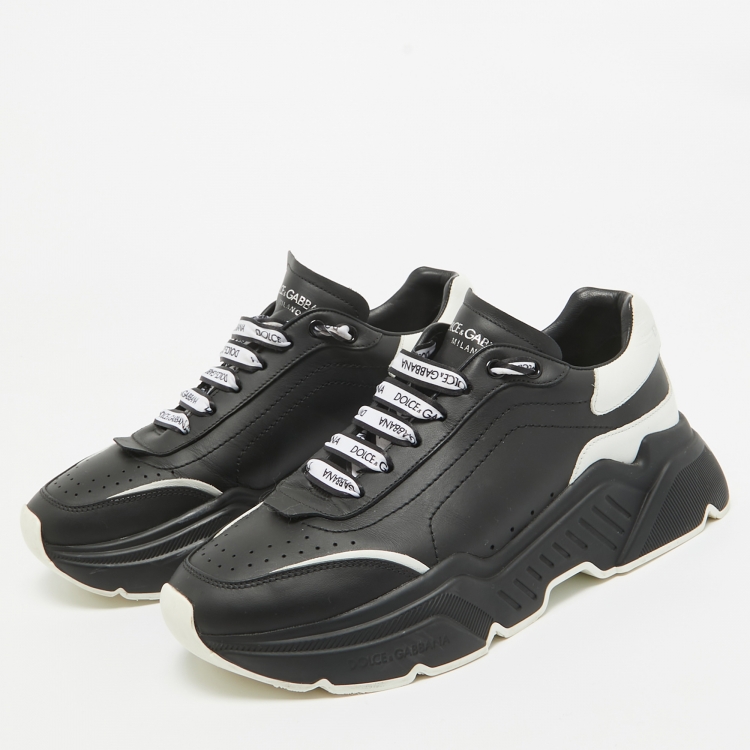 Pre Owned Dolce & Gabbana Black/White Leather Daymaster Low Top Sneakers Size 40
