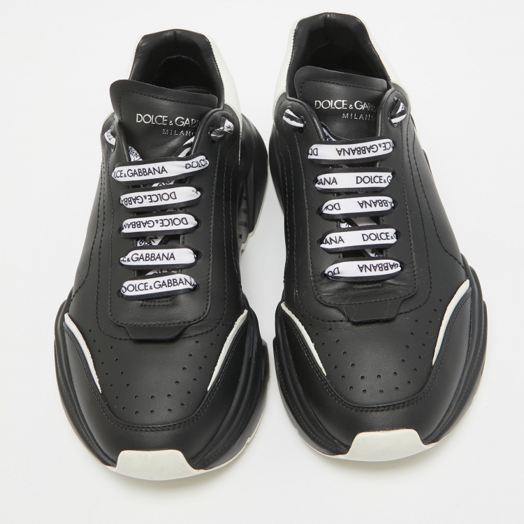 Pre Owned Dolce & Gabbana Black/White Leather Daymaster Low Top Sneakers Size 40