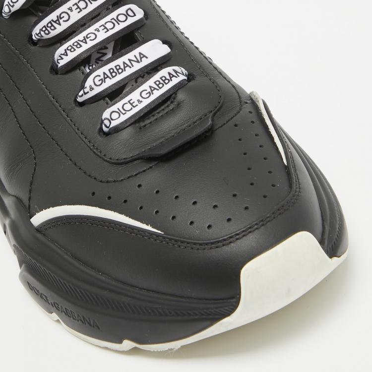 Pre Owned Dolce & Gabbana Black/White Leather Daymaster Low Top Sneakers Size 40