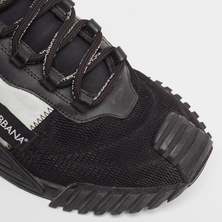 Pre Owned Dolce & Gabbana Black Mesh and Neoprene Ns1 Sneakers Size 42