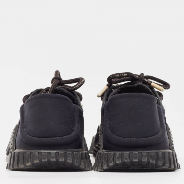 Pre Owned Dolce & Gabbana Black Mesh and Neoprene Ns1 Sneakers Size 42