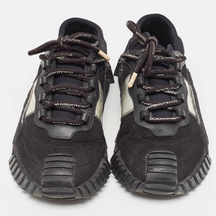 Pre Owned Dolce & Gabbana Black Mesh and Neoprene Ns1 Sneakers Size 42