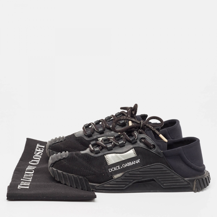 Pre Owned Dolce & Gabbana Black Mesh and Neoprene Ns1 Sneakers Size 42