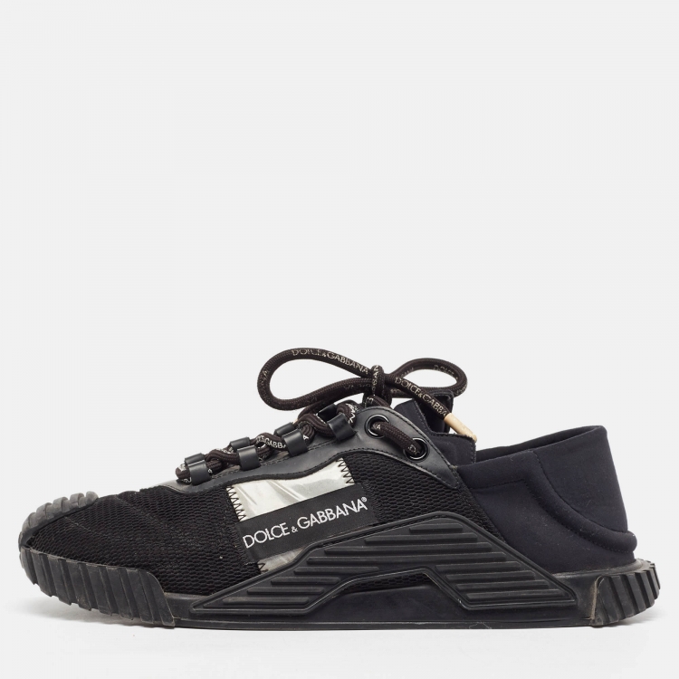 Pre Owned Dolce & Gabbana Black Mesh and Neoprene Ns1 Sneakers Size 42