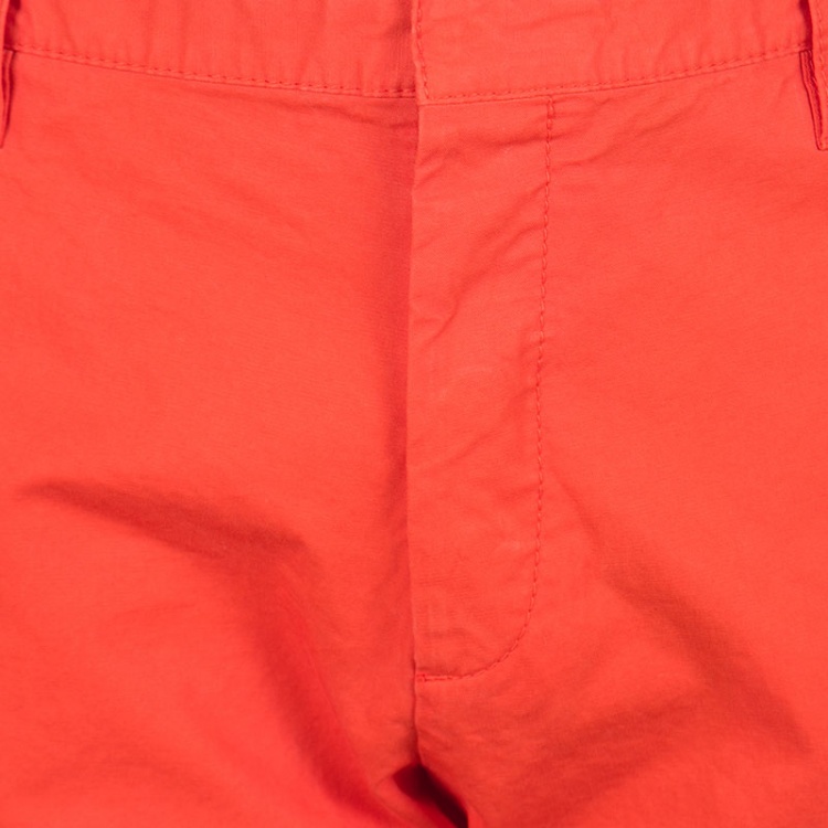 Pre Owned Dsquared2 Orange Overdyed Cotton Chino Trousers XXL