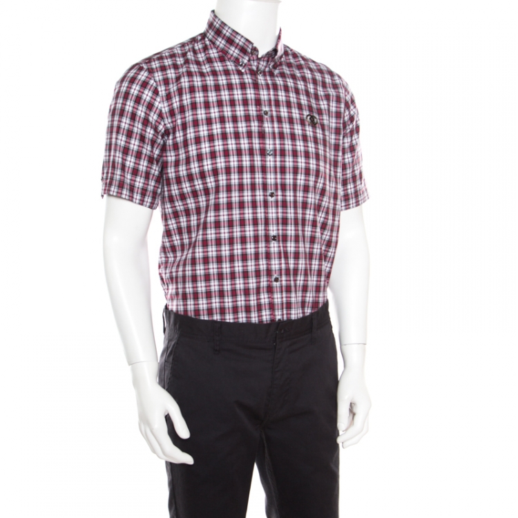 Pre Owned Dsquared2 Multicolor Tartan Plaid Checked Cotton Short Sleeve Shirt L
