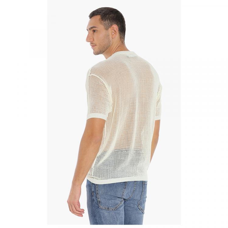 Pre Owned Dsquared2 White Plain Lightweight Sweater XS