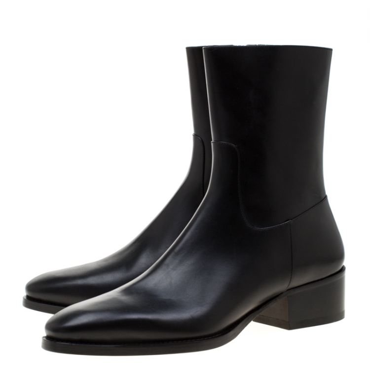 Pre Owned Dsquared2 Icon Black Leather Pierre Ankle Boots Size 44
