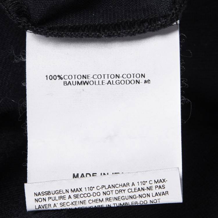 Pre Owned Dsquared2 Black Printed Distressed T-Shirt M