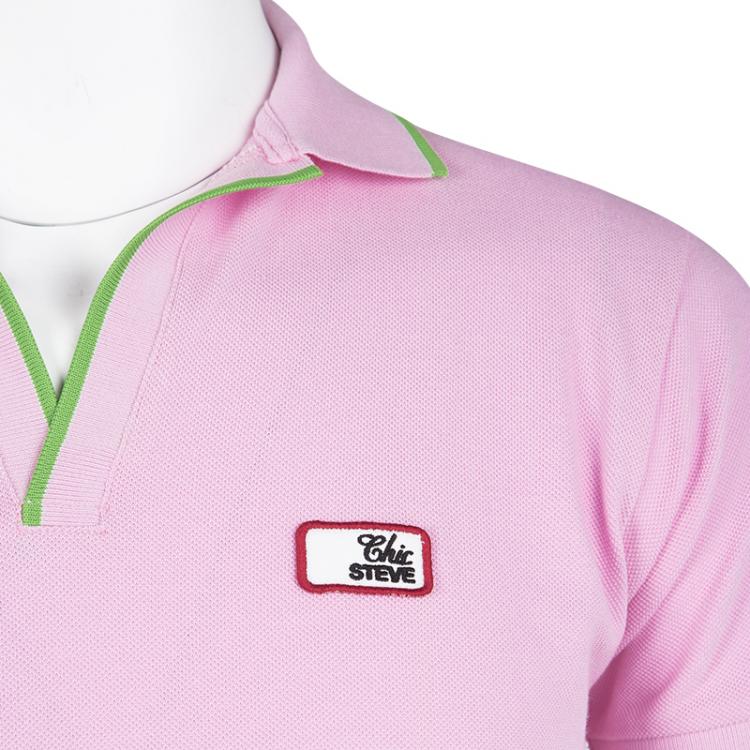 Pre Owned Dsquared2 Chic Steve Pink Honey Comb Knit Polo T-Shirt M