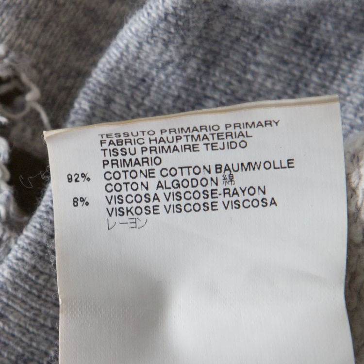 Pre Owned Dsquared2 Grey Cotton Melange Crew Neck Distressed Sweatshirt S