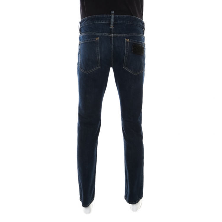 Pre Owned DSquared2 Indigo Dark Wash Denim Tapered Jeans M