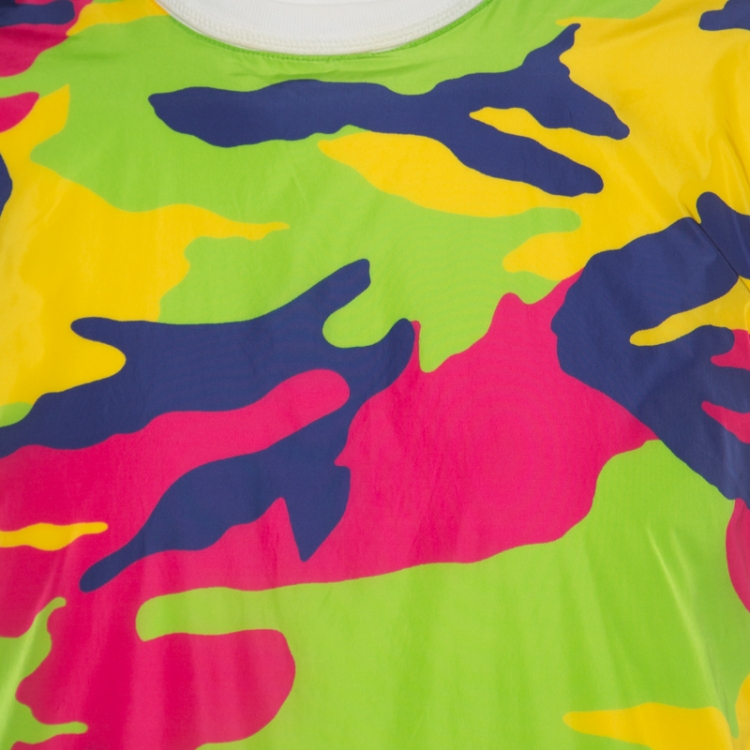 مملوكة مسبقًا Dsquared2 White Contrast Camouflage Printed Short Sleeve Sweatshirt M