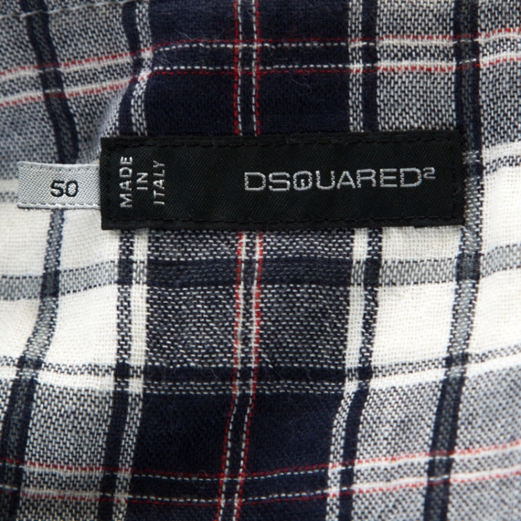 Pre Owned Dsquared2 Military Green Cotton and Flannel Gilet Vest L 