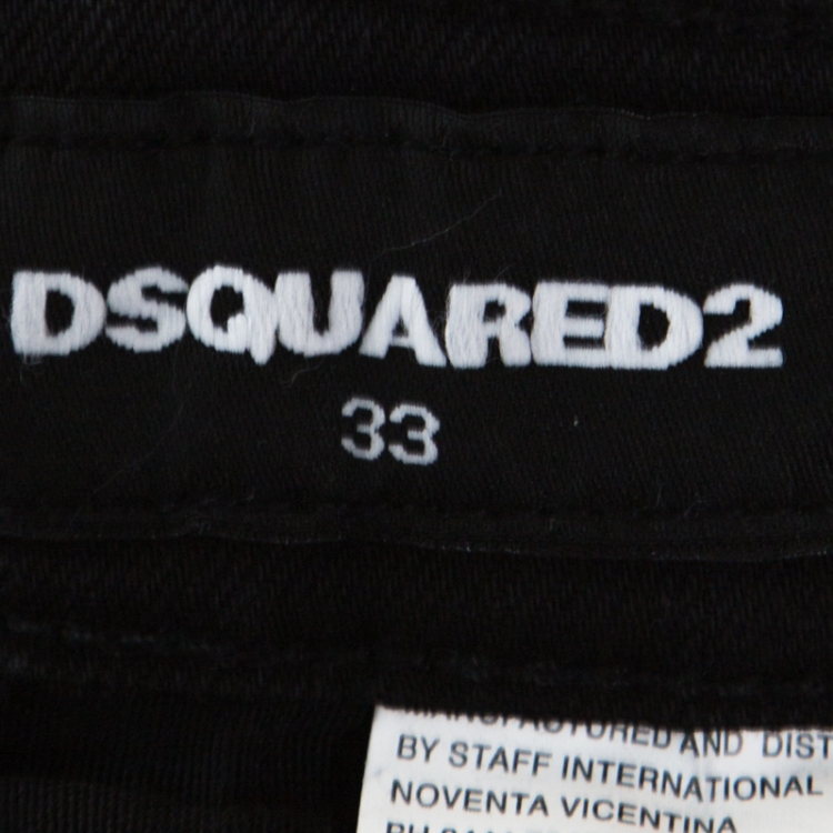 Pre Owned Dsquared2 Black Distressed Denim Big Dean's Brother Jeans M