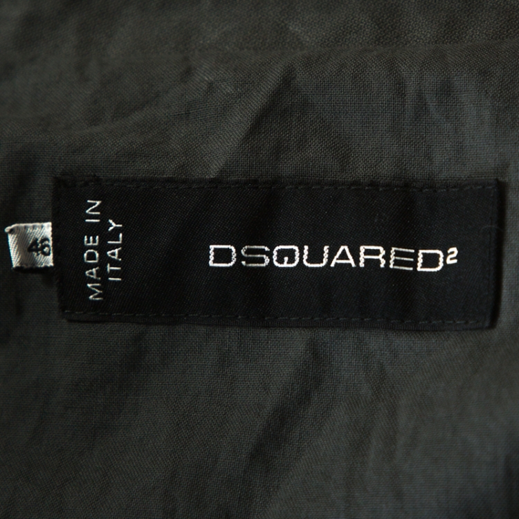 Pre Owned Dsquared2 Grey Cotton Zip Front Biker Jacket S