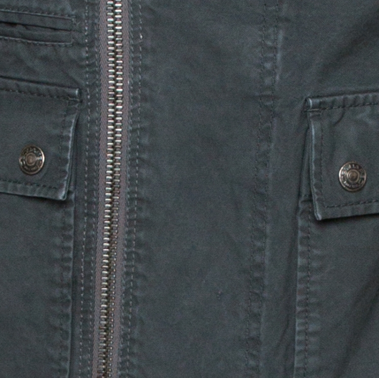 Pre Owned Dsquared2 Grey Cotton Zip Front Biker Jacket S