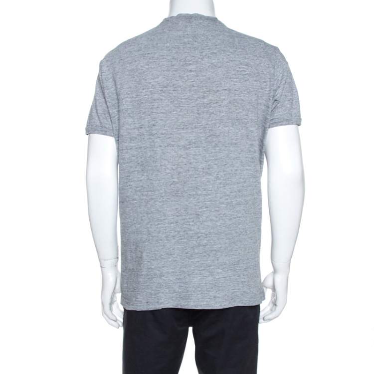 Pre Owned Dsquared2 Grey Logo Print Cotton Chic Dan Fit T-Shirt XL