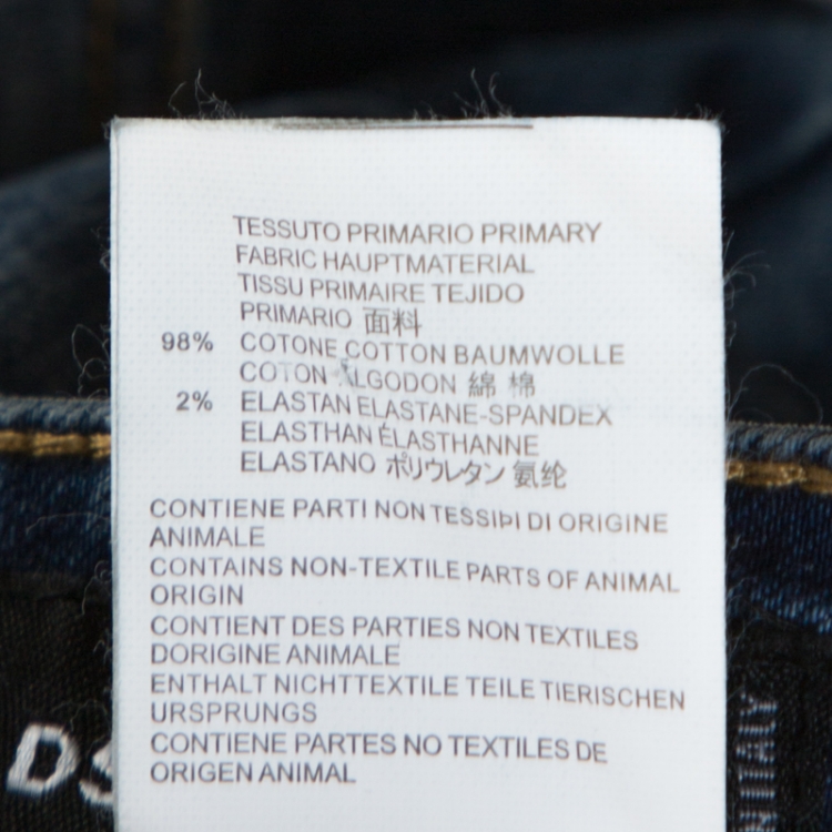 Pre Owned Dsquared2 Indigo Medium Wash Distressed Denim Patched Jeans M