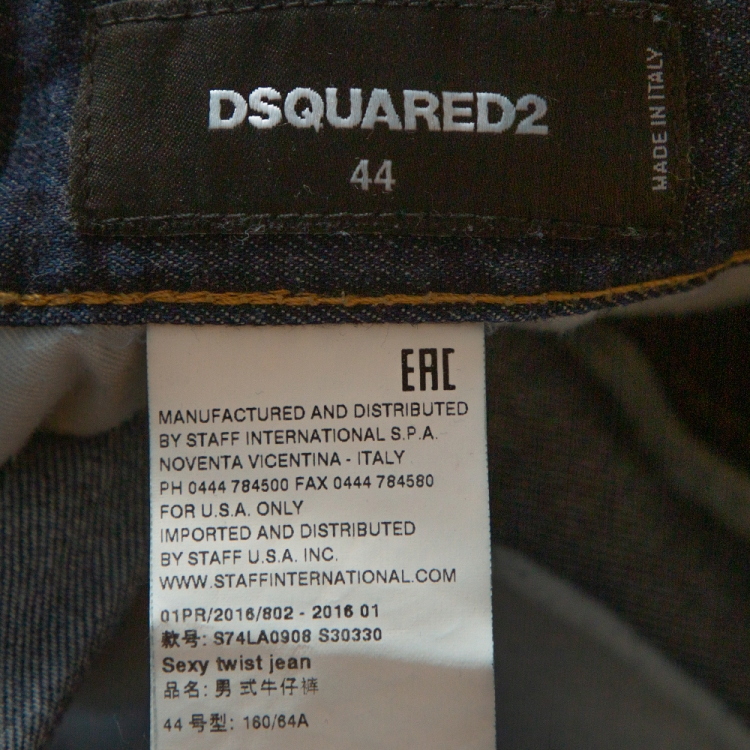 Pre Owned Dsquared2 Indigo Distressed Light Wash Denim Sexy Twist Jeans XS