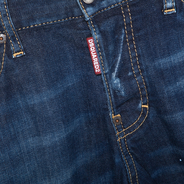 Pre Owned Dsquared2 Indigo Distressed Light Wash Denim Sexy Twist Jeans XS