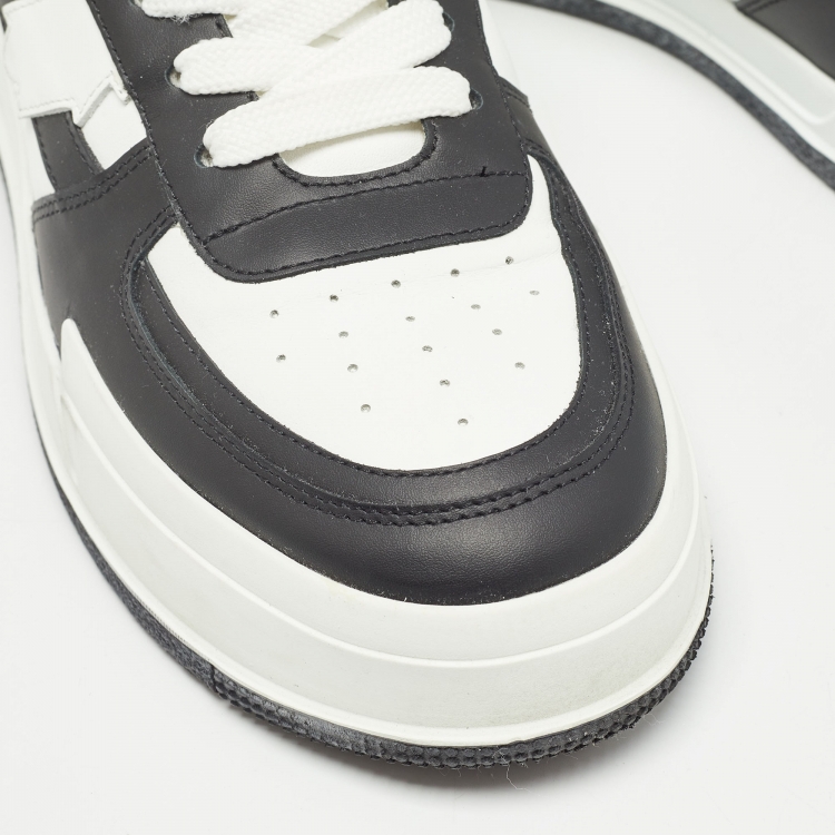 Pre Owned Dsquared2  White Leather Lace Up  Sneakers Size 41